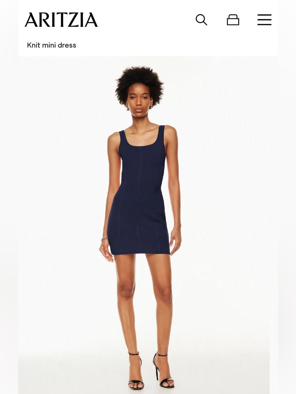 Babaton Navy Sculpt Knit Bustier Dress